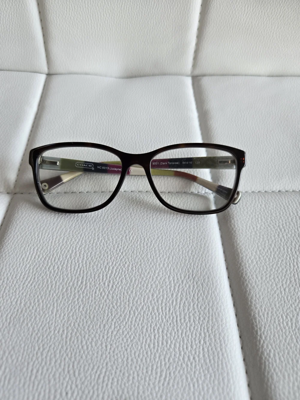 Coach HC 6013 Julayne Eyeglasses Dark Tortoise Full Rim Frames 54-16-135